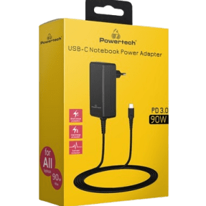 POWERTECH φορτιστής laptop, USB-C PD universal, 90w, μαύρο Type-C