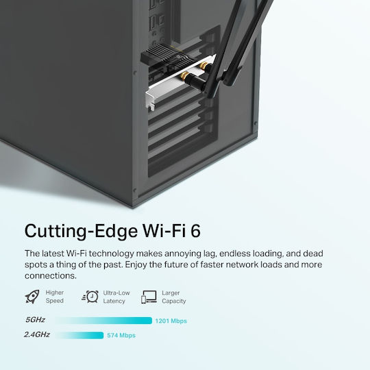 TP-LINK TX20E Wi-Fi 6 PCIe κάρτα 1775Mbps AX1800 (wifi)+ BlueTooth 5.3 - Image 2